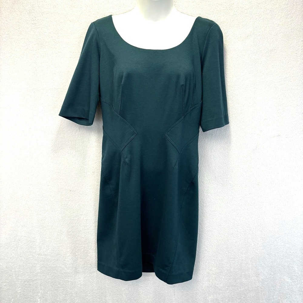 Z Spoke Zac Posen Sheath Dress‎ Womens Medium Teal Knit Short Sleeve Workwear